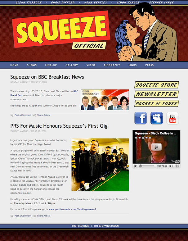 Squeeze Web Site Version 1